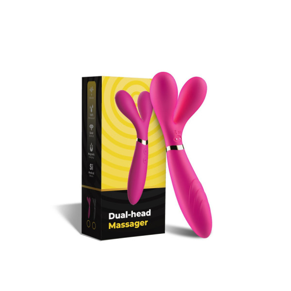 Vibromasseur Wand  rose en forme de Y avec 3 moteurs 